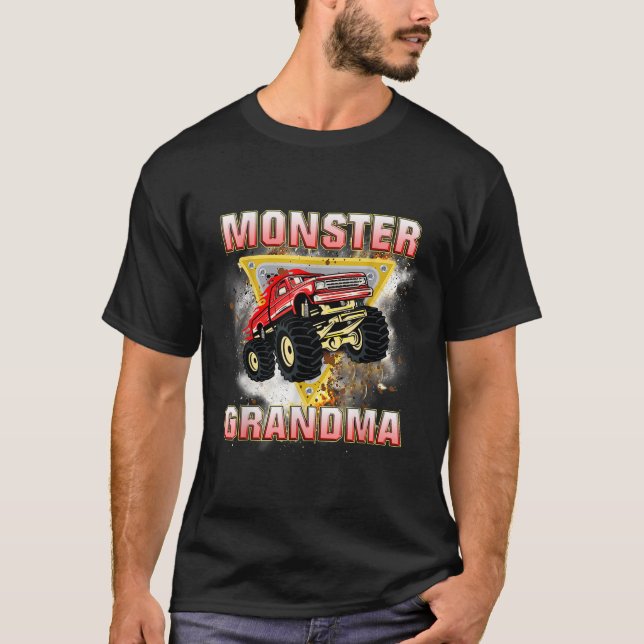 T-shirt Monster Camion Grand-mère T Chemise (Devant)
