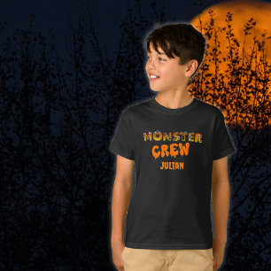 T-shirt Monster Crew Nom personnalisé Halloween Kids