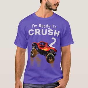 T-shirt Monster Truck 2nd Birthday Gift Boys Je suis prêt