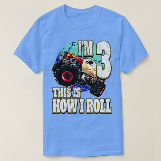 T-shirt Monster Truck 3 ans Anniversaire (Design devant)