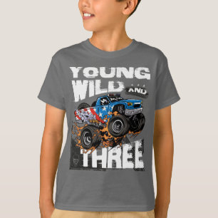 T-shirt Monster Truck 3e anniversaire de la fête des garço