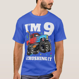 T-shirt Monster Truck 9th Birthday Boy 9 Nine Year Old