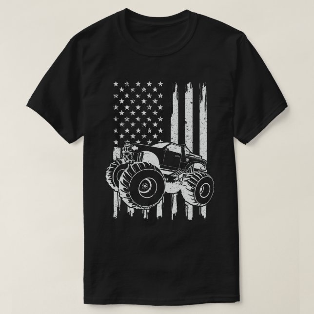T-shirt  Monster Truck American Flag 4 juillet patriotique (Design devant)