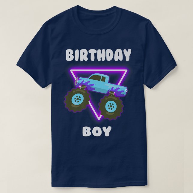 T-shirt Monster Truck Birthday Boy (Design devant)