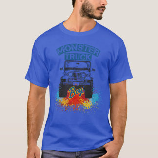 T-shirt Monster Truck Boy Enfants Retro Vintage Monster Tr