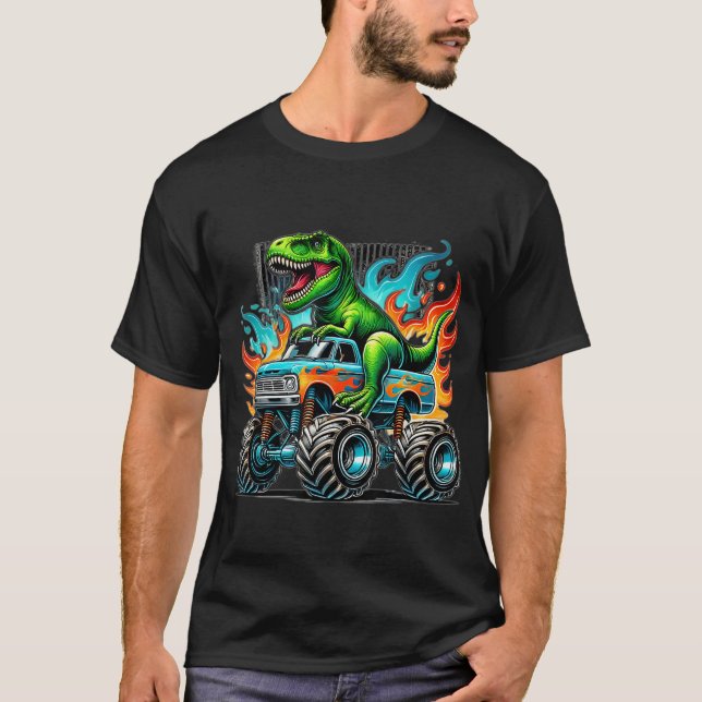 T-shirt Monster Truck Dinosaur fête d'anniversaire Monster (Devant)