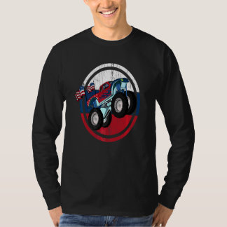 T-shirt Monster Truck Drapeau américain 4 juillet Cool Big
