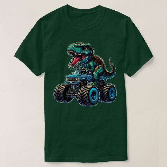 T-shirt Monster Truck Funny Design équitation T Rex Lover  (Design devant)