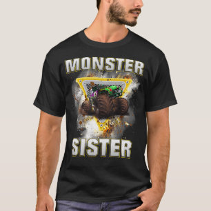 T-shirt Monster Truck Sister Retro Vintage Monster Truck