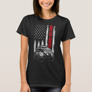 T-shirt Monster Trucks American Usa Drapeau Patriotique 4è