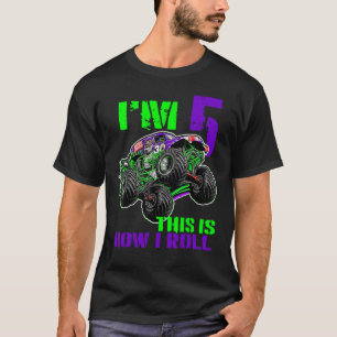 T-shirt Monster Trucks Are My Jam u2013 5th Birthday Boy 5