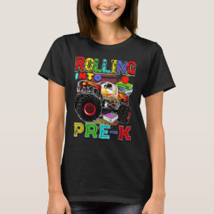 T-shirt Monstre Back To School Rolling Into Pre K