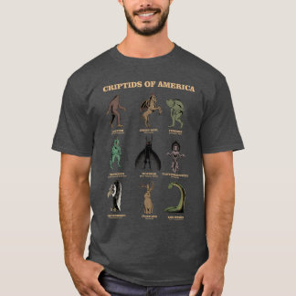 T-shirt Monstre de Chemise Cryptid d'Amérique Crypte éduca