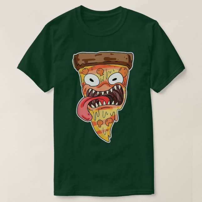 T-shirt Monstre de pizza et pique-pizza  (Design devant)