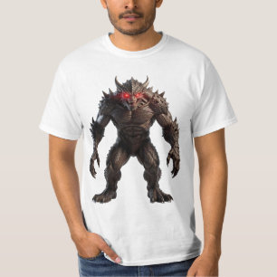 T-shirt Monstre démon sombre avec des yeux rouges lumineux