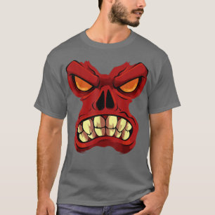 T-shirt Monstre en colère Visage Lazy Costume d'Halloween 