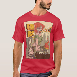 T-shirt Monstre japonais Kaiju Anime Girl