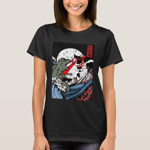 T-shirt Monstre Kaiju japonais contre Grande Vague d'Œil d