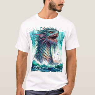 T-shirt Monstre Marin Émergent Horreur Océanique