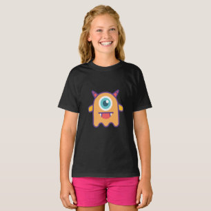 T-shirt Monstre mignon à un oeil sur la fille
