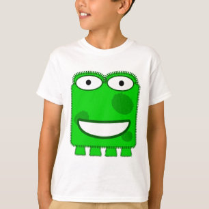 T-shirt Monstre mignon de bande dessinée de vert de chaux