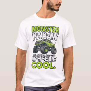 T-shirt Monstre Papaw Roues Cool Drôle Monstre Camion Dés