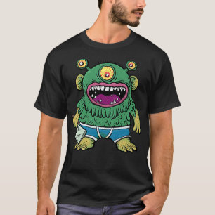 T-shirt Monstre vert avec hache