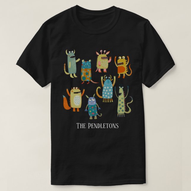 T-shirt Monstres amusants Personnalisé (Design devant)