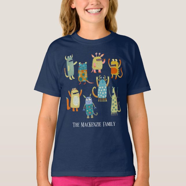 T-shirt Monstres amusants Personnalisé (Devant)