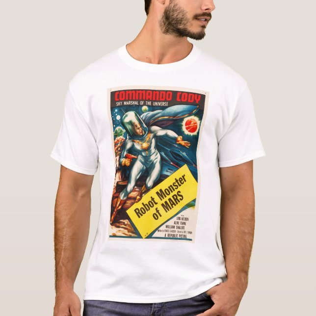 T-shirt MONSTRES ROBOTS DE MARS Commando Cody Retro Sci Fi (Devant)