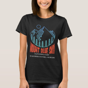 T-shirt Mont Blue Sky Colorado Montagne de Ski Skieur