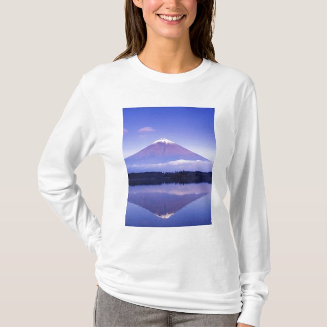 T-shirt Mont Fuji avec nuage lenticulaire, lac Motosu, (Devant)