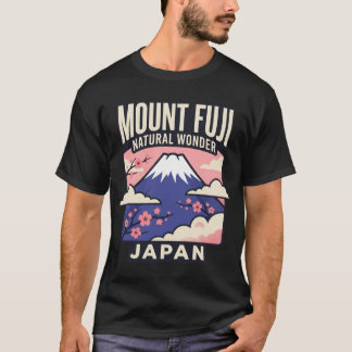 T-shirt Mont Fuji Japon Affiche de voyage vintage rétro 70