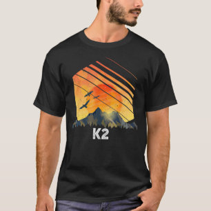 T-shirt Mont K2 Coucher de soleil de montagne Vintage 80s