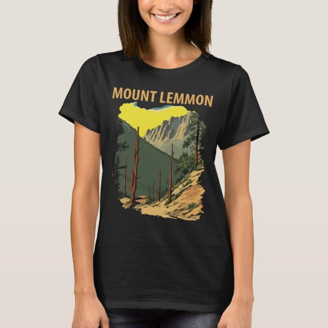 T-shirt Mont Lemmon Arizona Forêt Voyage Rétro (Devant)