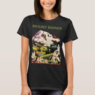 T-shirt Mont Rainer Pichette de fleurs sauvages Vert Voyag