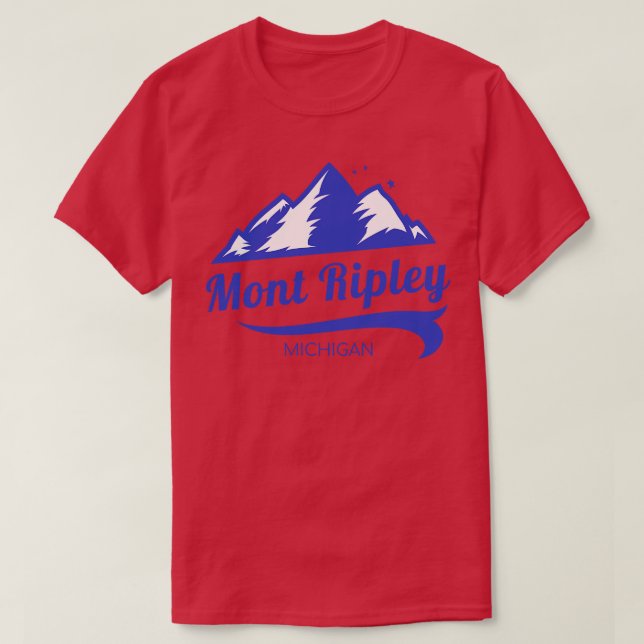 T-shirt Mont Ripley ski Michigan (Design devant)