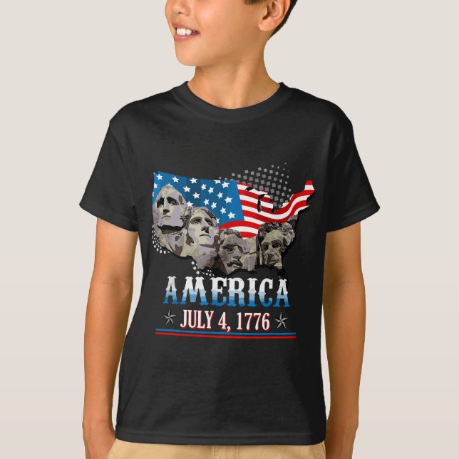 T-shirt Mont Rushmore Amérique 4 juillet Parc national (Devant)