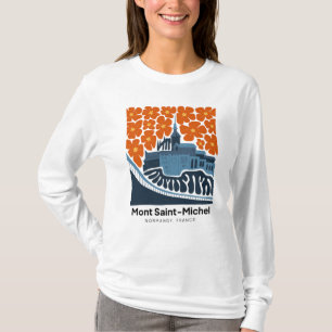 T-shirt Mont Saint Michel France abstrait floral voyage