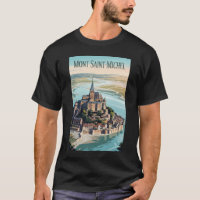 Mont-Saint-Michel France Illustration Voyage Art
