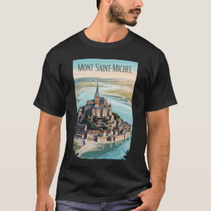 T-shirt Mont-Saint-Michel France Illustration Voyage Art