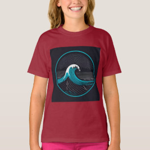 T-shirt Montabeach Minimalist Ocean Wave Logo Design