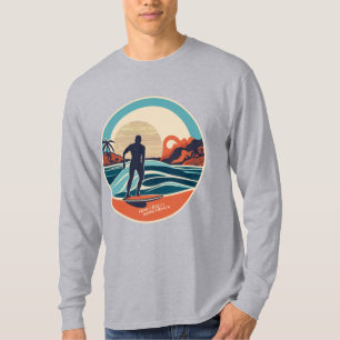 T-shirt Montabeach Minimalist Ocean Wave Surfing Logo