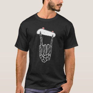 T-shirt Montage Fingerboard Skeleton Hand Rocks Premium