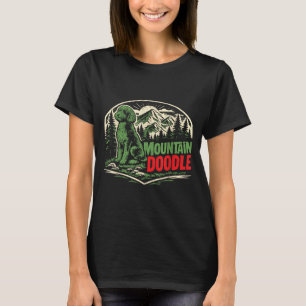 T-shirt Montagne Rétro Doodle Amoureux des Chiens Extérieu