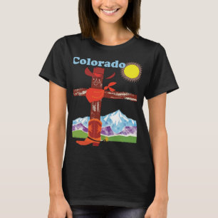T-shirt Montagne Totem Colorado, Voyage Rétro Rustique