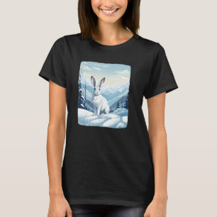 T-shirt Montagnes à neige cool avec animaux lapins pour ne