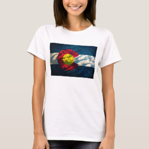 T-shirt Montagnes de roche de drapeau du Colorado