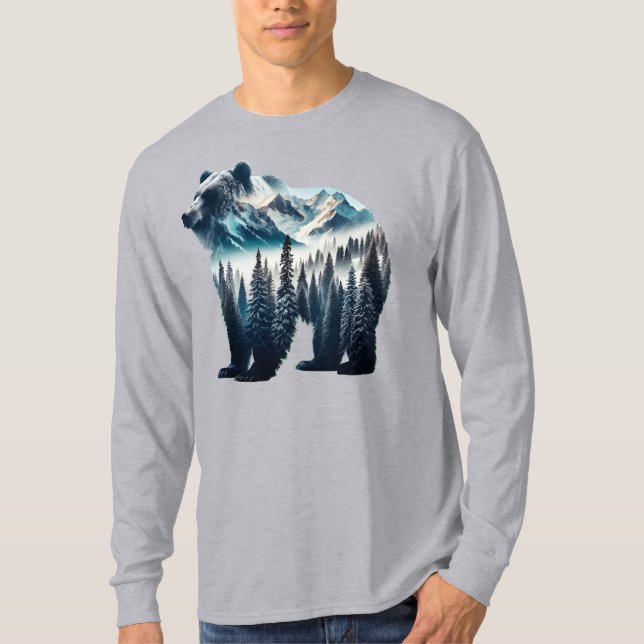 T-shirt Montagnes et forêts de grizzlis (Devant)