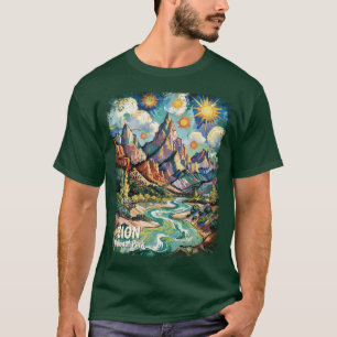 T-shirt Montagnes et rivière personnalisées de Zion Van Go
